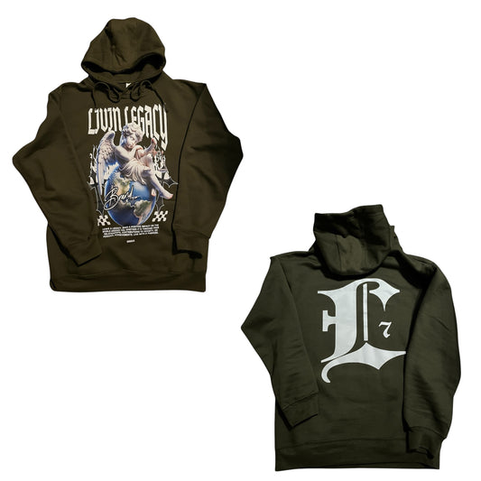 Livin Legacy Guardian Angel Olive Green Hoodie